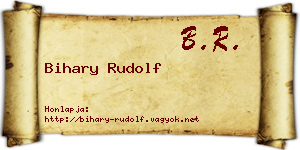 Bihary Rudolf névjegykártya